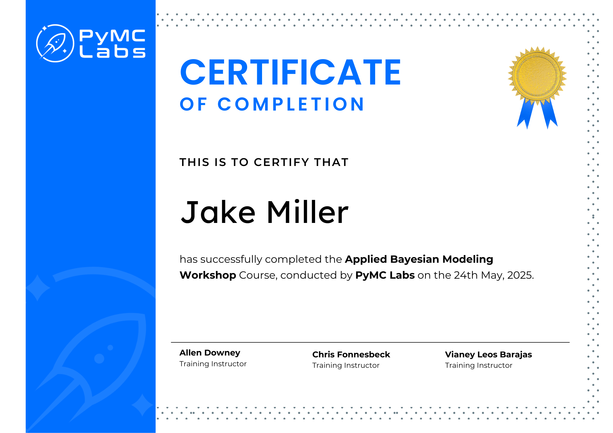 Certificate of Completion